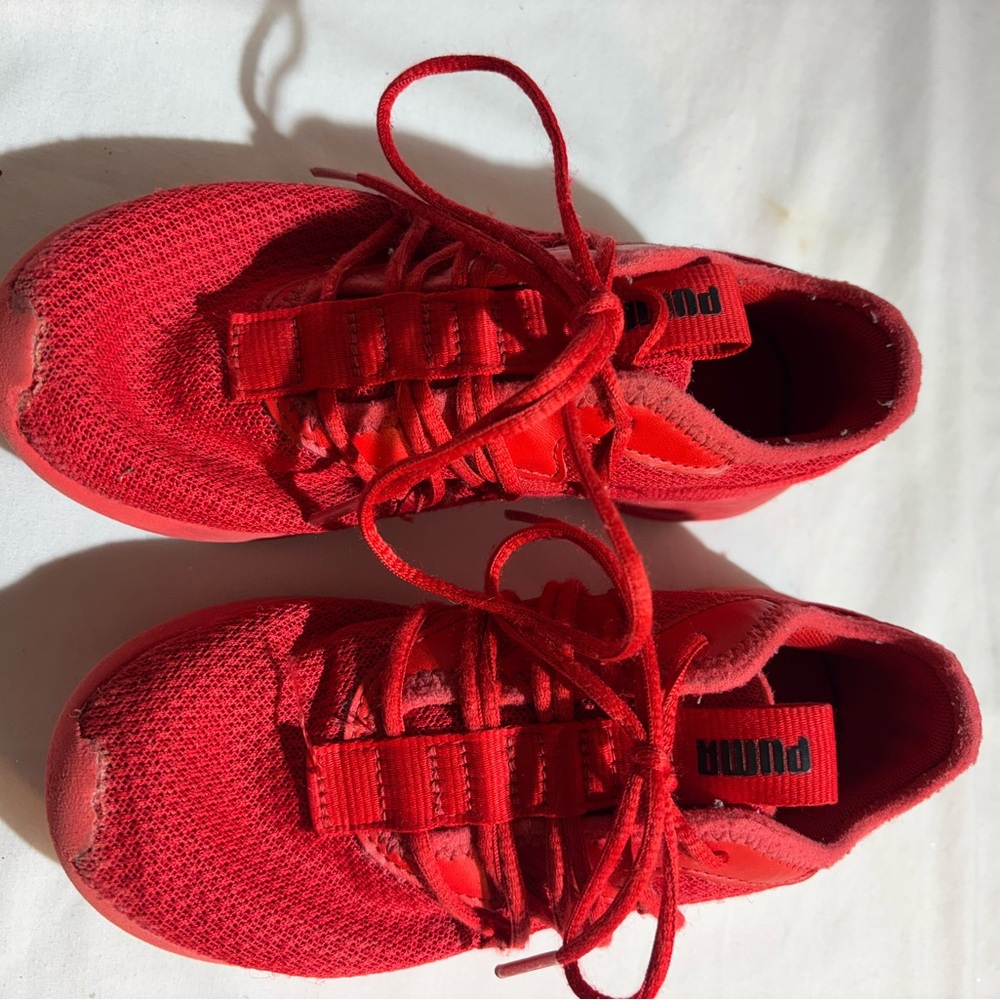 Puma Kids Red Athletic Sneakers Sz 1c